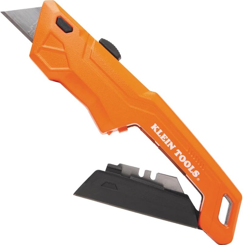Klein Tools 44301 Retractable Utility Knife with Blade Storage and 5 Extra Blades, Bright Orange, Lightweight Ergonomic Design - Image 3